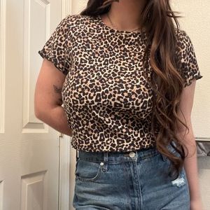 american eagle cheetah print top